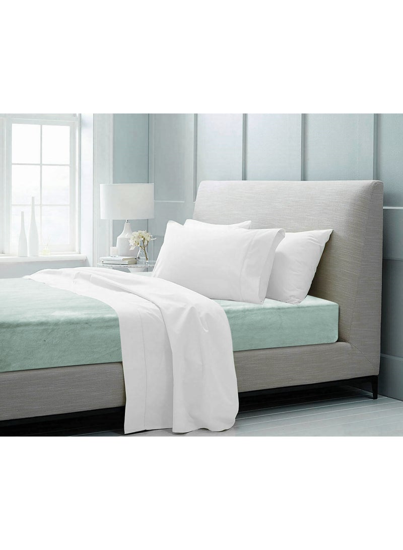 Morano Viva Luxury Velvet Fitted Sheet – Standard (120x200x25cm) – Ultra-Soft 100% Microfiber Bedding with All-Around Elastic & Easy-Fit Side Labels – Breathable & Wrinkle-Resistant (Mint) - Image 2